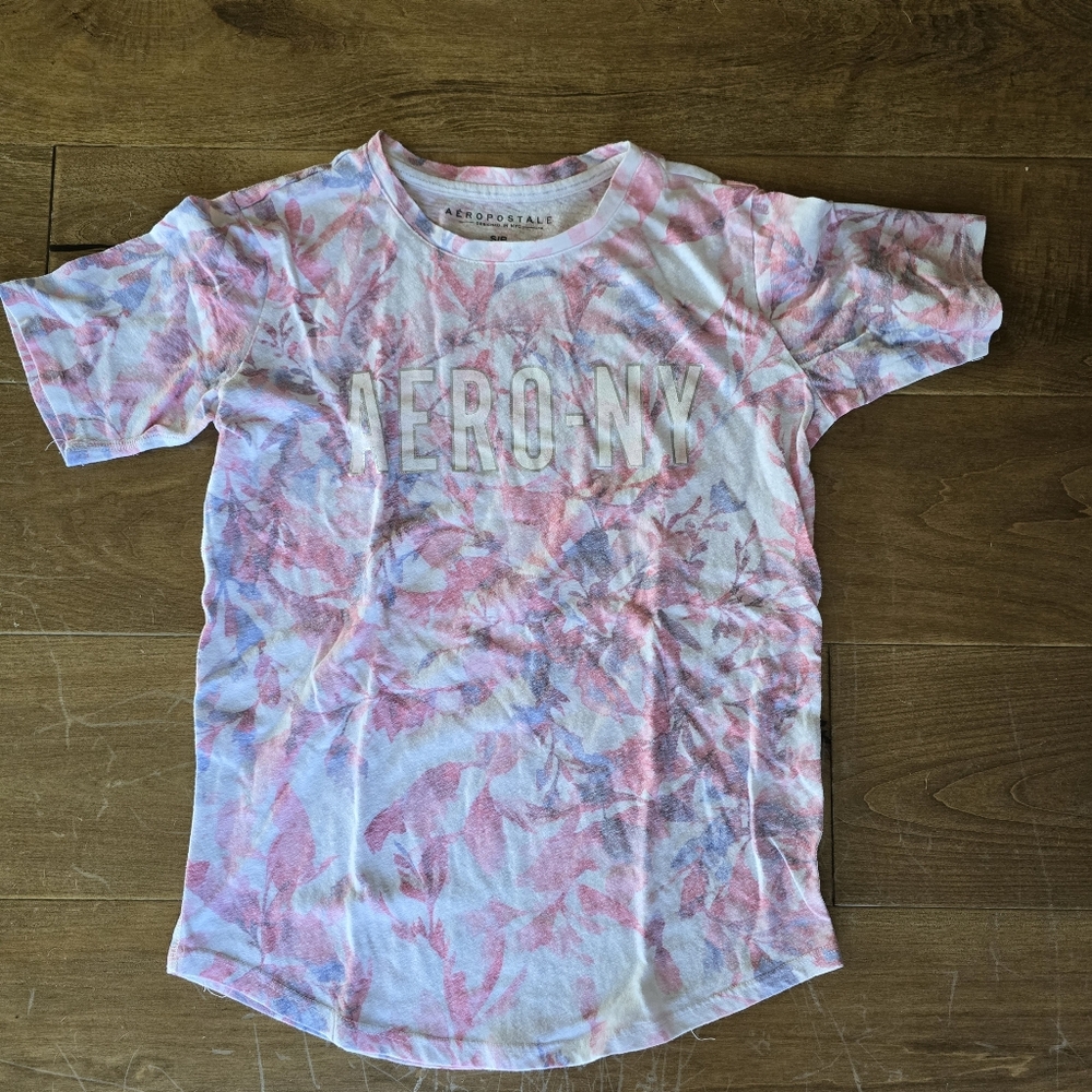 Aeropostale Floral Pink Tee